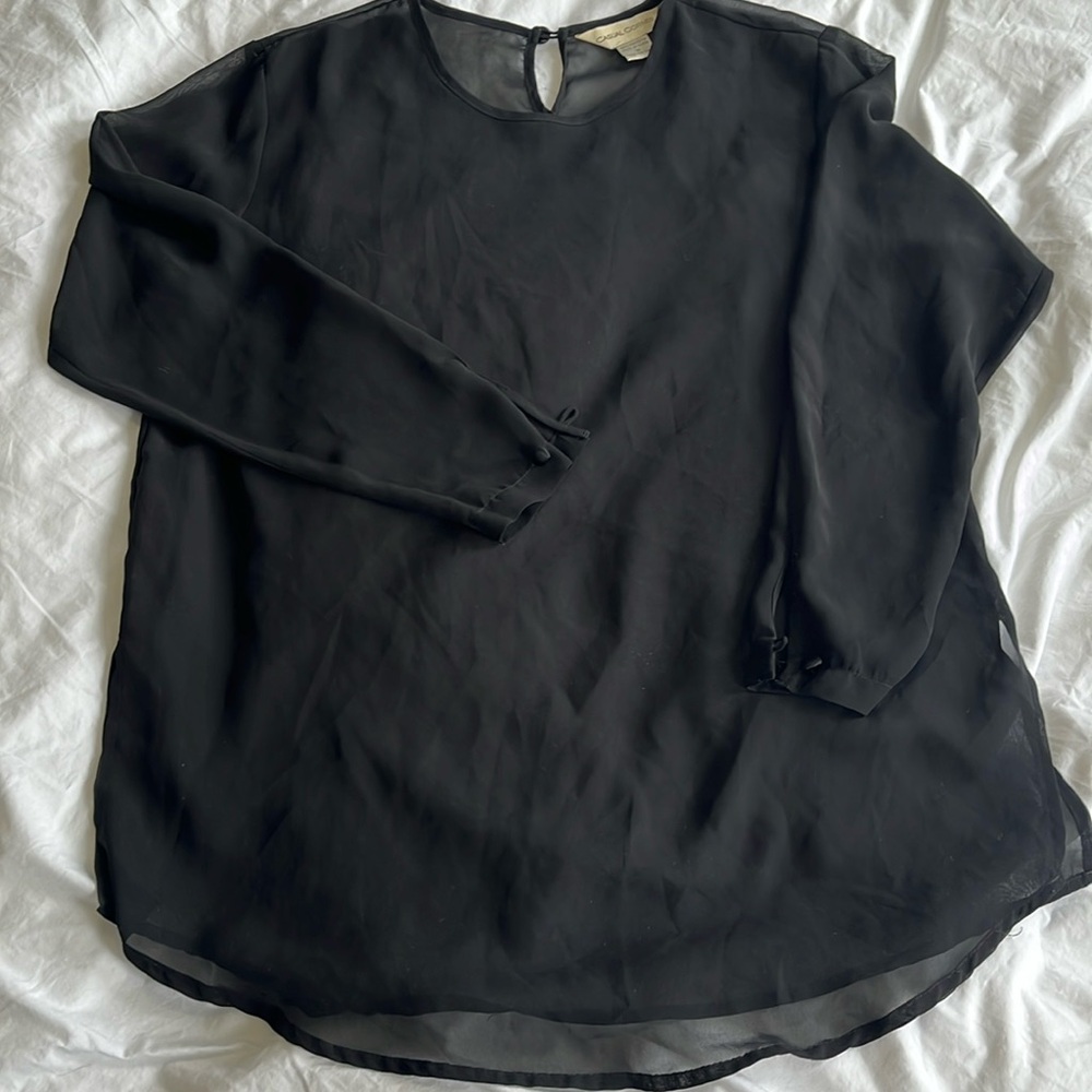 Casual Corner black see through blouse